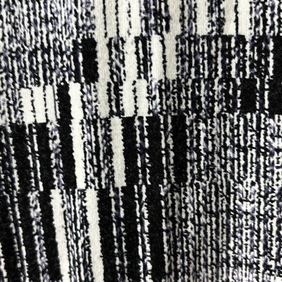 Adrienne Vittadini abstract print A-line navy & white short sleeve stretch dress - Picture 5 of 8